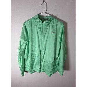 Womens L Nike Essential Repel Running Rain Jacket Water Repellent CU3217 342